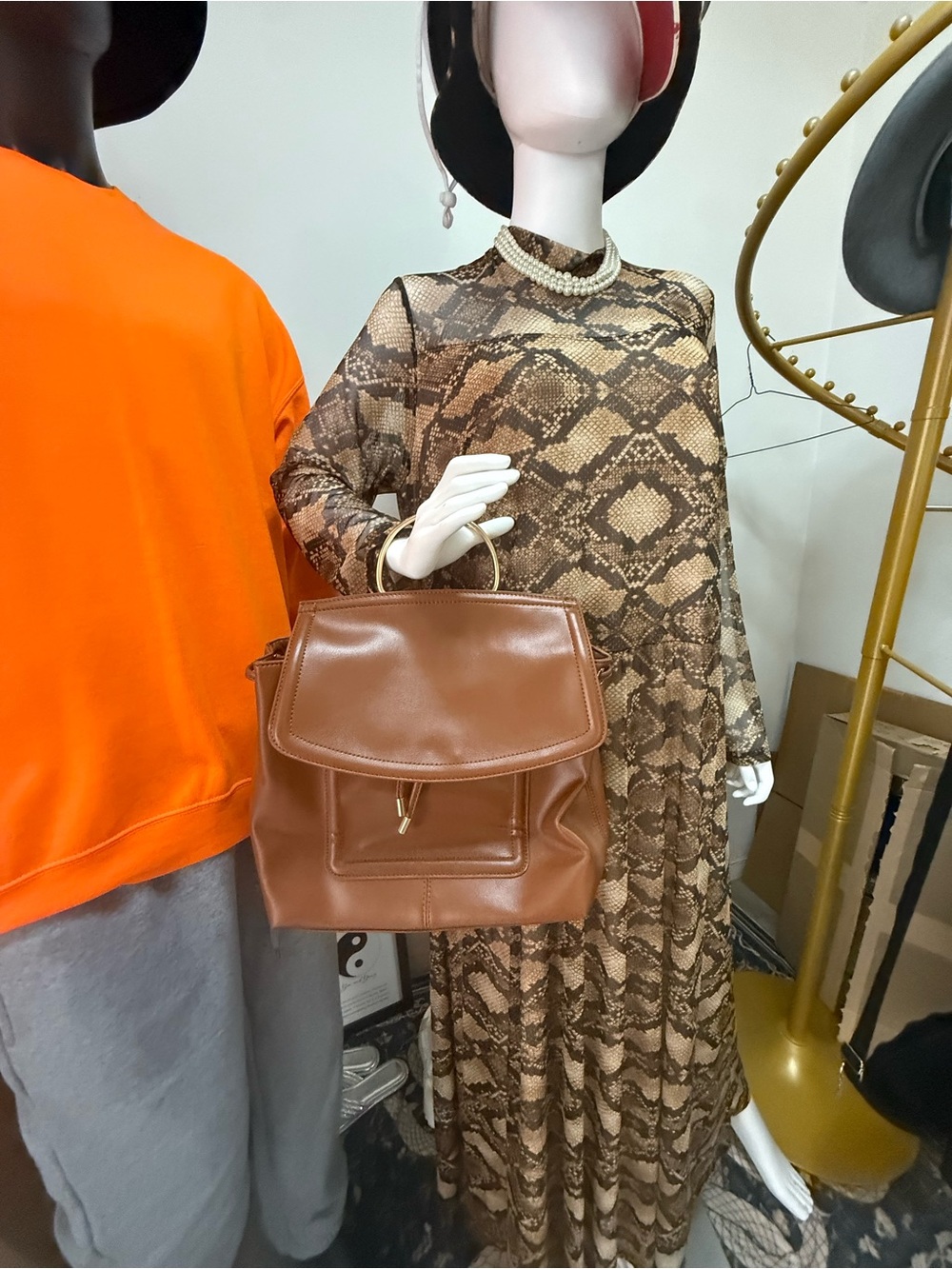 Women’s Brown Leather Top-Handle Bag
